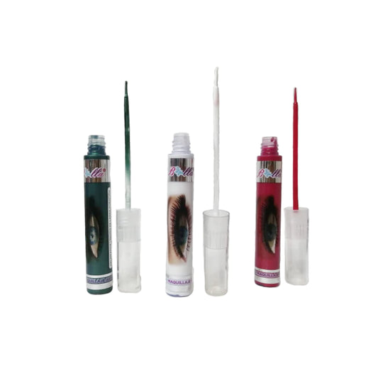 Set Delineadores Tricolor Líquidos (Verde, blanco y rojo) Bella
